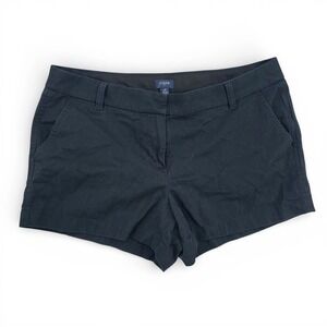 J.Crew Womens 12 Black Cotton Chino Shorts‎ Stretch Classic Casual Preppy